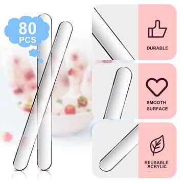 Geiserailie 80 Pcs Acrylic Sticks 4.5 Inch Reusable Cakesicle Sticks Mirror Ice Cream Cakesicle Mold...
