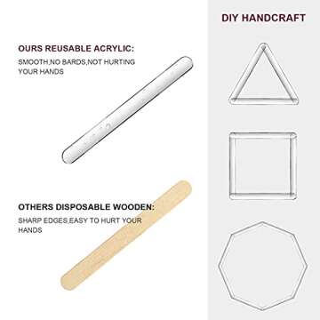 Geiserailie Reusable Acrylic Cakesicle Sticks 80 Pcs