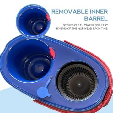 Mop Heads Replacements, 3 Pack Spin Mop Replacement Head for Rinseclean 2-Tank System, Deep Cleaning, Microfiber & Machine Washable