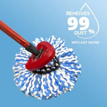 Mop Heads Replacements, 3 Pack Spin Mop Replacement Head for Rinseclean 2-Tank System, Deep Cleaning, Microfiber & Machine Washable