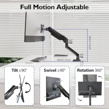 BONTEC Adjustable Monitor Desk Mount for 13 to 34 Inch Screens