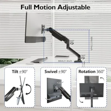 BONTEC Adjustable Monitor Desk Mount for 13 to 34 Inch Screens