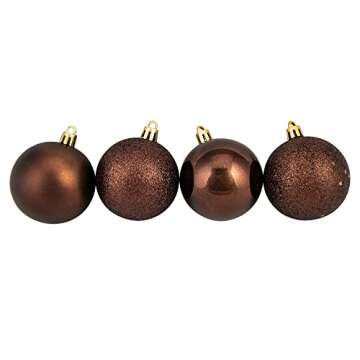 Northlight 60ct Mocha Brown Shatterproof Christmas Ornaments