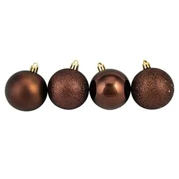 Northlight 60ct Mocha Brown Shatterproof Christmas Ornaments