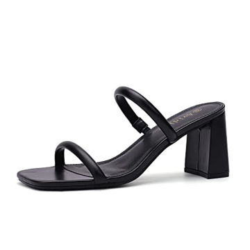 Avidirk Women's Square Open Toe Heeled Sandals: Chic & Comfortable Mid Heels