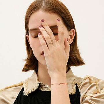 NOKMIT 14K Gold Filled Thin Rings - Stylish & Dainty