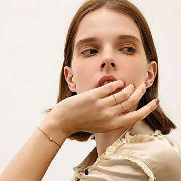 NOKMIT 14K Gold Filled Thin Rings - Stylish & Dainty