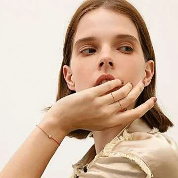 NOKMIT 14K Gold Filled Thin Rings - Stylish & Dainty