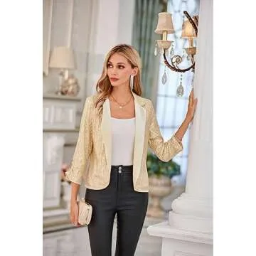 GRACE KARIN Sparkly Sequin Blazer for Women