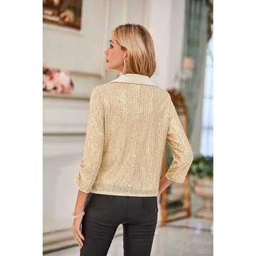 GRACE KARIN Sparkly Sequin Blazer for Women