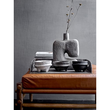 Bloomingville Grey Paper Mache Vase for Modern Decor