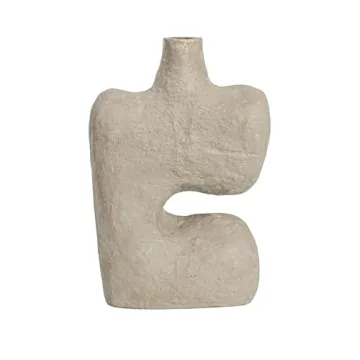 Bloomingville Grey Paper Mache Vase for Modern Decor