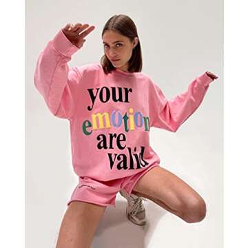 The Mayfair Group Women's Your Emotions Are Valid Soft Crewneck Sweatshirt (One Size Petite)