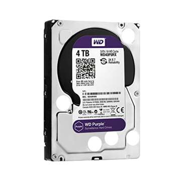 WD Purple 4TB Surveillance Hard Drive for Security Systems