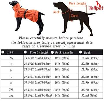 Tellpet Waterproof Dog Jacket Orange X-Large for Outdoor Use
