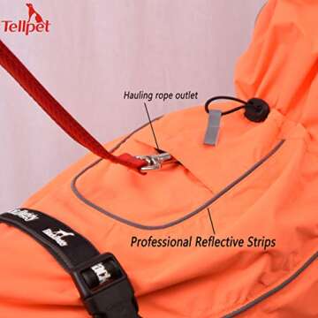 Tellpet Waterproof Dog Jacket Orange X-Large for Outdoor Use