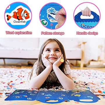 Reusable Sticker Books for Kids, 3 Sets Travel Removable Toddler Sticker Books for 3 4 5 Year Old Gi...