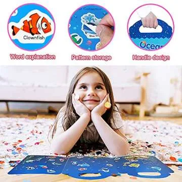 Reusable Sticker Books for Kids, 3 Sets Travel Removable Toddler Sticker Books for 3 4 5 Year Old Gi...