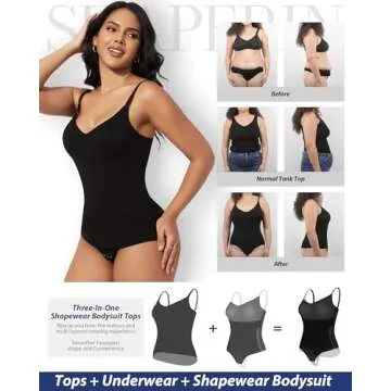 SHAPERIN Women's Tummy Control Shapewear Bodysuit