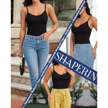 SHAPERIN Women's Tummy Control Shapewear Bodysuit
