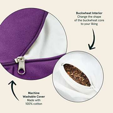 Retrospec Sedona Zafu Meditation Cushion Filled w/Buckwheat Hulls - Yoga Pillow for Meditation Pract...