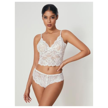 WDIRARA Women' Silk Satin Pajamas Set 4pcs Lingerie