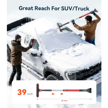 TrySpace Extendable Snow Brush and Ice Scraper Tool