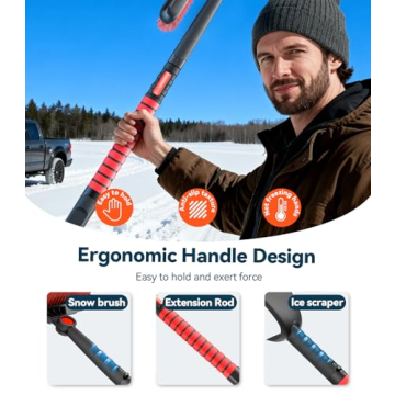 TrySpace Extendable Snow Brush and Ice Scraper Tool