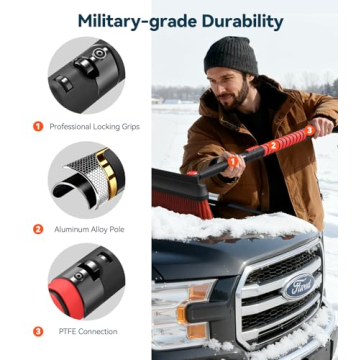 TrySpace Extendable Snow Brush and Ice Scraper Tool