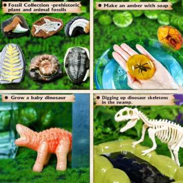The Ultimate Dinosaur Activity Toy with Slime, Paint, and DIY Soap Making Set. Fun Education Science Kit for Boys and Girls Age 8-10 11-14. Creative STEM Paleontology Stocking Stuffer Gift