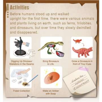 The Ultimate Dinosaur Activity Toy with Slime, Paint, and DIY Soap Making Set. Fun Education Science Kit for Boys and Girls Age 8-10 11-14. Creative STEM Paleontology Stocking Stuffer Gift