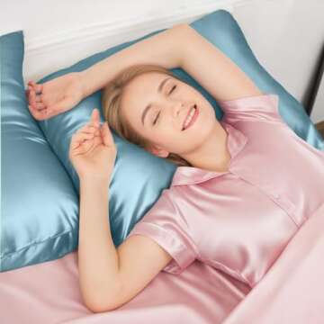 INSSL Silk Pillowcase f Women, Mulberry Silk Pillowcase for Hair and Skin and Stay Comfortable and B...