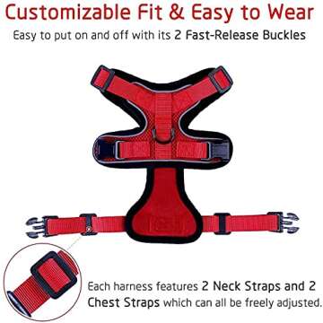 rabbitgoo Cat Harness and Leash for Walking, Escape Proof Soft Adjustable Vest Harnesses for Cats, Easy Control Breathable Reflective Strips Jacket, Red, S