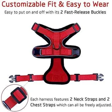 rabbitgoo Cat Harness and Leash for Walking, Escape Proof Soft Adjustable Vest Harnesses for Cats, Easy Control Breathable Reflective Strips Jacket, Red, S