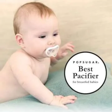 Nanobebe Baby Pacifiers 0-3 Month - Orthodontic, Curves Comfortably with Face Contour, Award Winning...