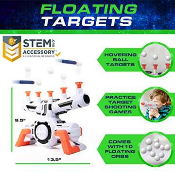 USA Toyz Astroshot Zero G Shooting Games - Nerf Compatible Toy Gun Electronic Hovering Ball Target S...