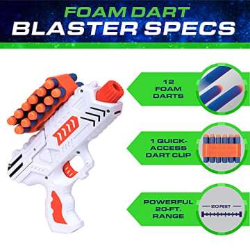 USA Toyz Astroshot Zero G Shooting Games - Nerf Compatible Toy Gun Electronic Hovering Ball Target Shooting Game with 1 Foam Blaster Toy Gun, 10 Floating Ball Targets, 12 Foam Darts, 1 Dart Holder