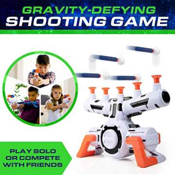 USA Toyz Astroshot Zero G Shooting Games - Nerf Compatible Toy Gun Electronic Hovering Ball Target Shooting Game with 1 Foam Blaster Toy Gun, 10 Floating Ball Targets, 12 Foam Darts, 1 Dart Holder