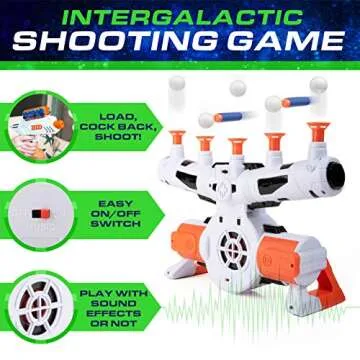 USA Toyz Astroshot Zero G Shooting Games - Nerf Compatible Toy Gun Electronic Hovering Ball Target Shooting Game with 1 Foam Blaster Toy Gun, 10 Floating Ball Targets, 12 Foam Darts, 1 Dart Holder