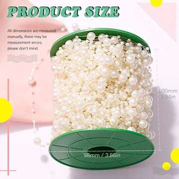 Hilitchi 200Feet Roll Ivory Pearl String Party Garland Wedding Centerpieces Bridal Bouquet Crafts De...
