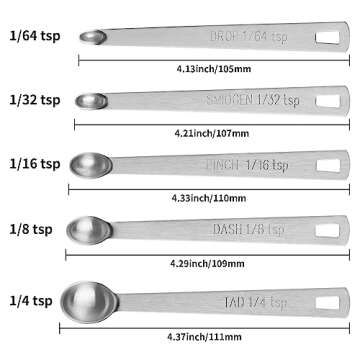 5PCS Small Measuring Spoons Set - Cuttte Stainless Steel Tiny Measuring Spoons for Cooking Baking, 1...
