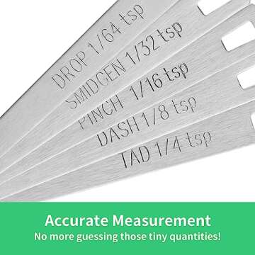 5PCS Small Measuring Spoons Set - Cuttte Stainless Steel Tiny Measuring Spoons for Cooking Baking, 1/4 1/8 1/16 1/32 1/64 tsp, Teaspoon Minispoon for Powders, Spices