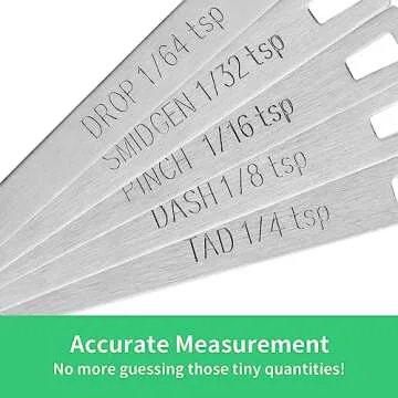 5PCS Small Measuring Spoons Set - Cuttte Stainless Steel Tiny Measuring Spoons for Cooking Baking, 1/4 1/8 1/16 1/32 1/64 tsp, Teaspoon Minispoon for Powders, Spices