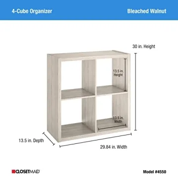 ClosetMaid Decorative 4-Cube Organizer in Bleached Walnut