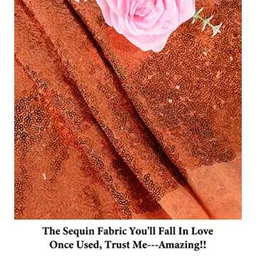 Coral Sequin Fabric for DIY Projects and Dressmaking