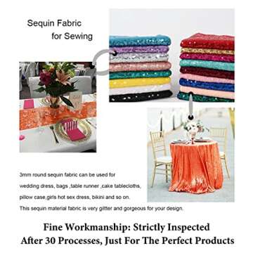 Coral Sequin Fabric for DIY Projects and Dressmaking