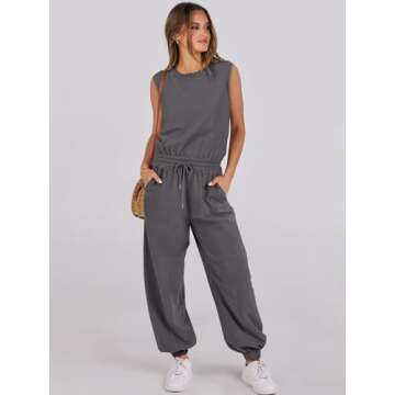 ANRABESS Jumpsuits for Women Casual Summer Sleeveless 2025 Romper One Piece Outfit Active Workout Lo...