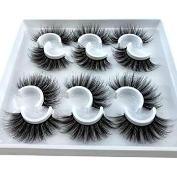 Fluffy False Eyelashes - 6 Pairs Natural 3D Lashes