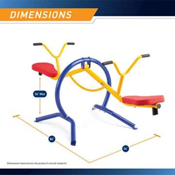 gym dandy Teeter-Totter Home Seesaw Playground Set TT-210, Multi Colored, 37.00 x 31.00 x 85.50 inches