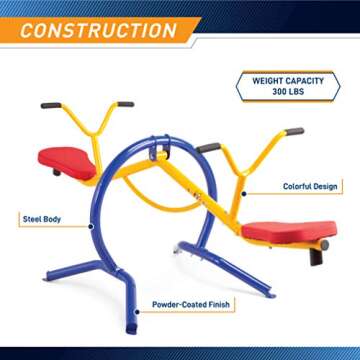 gym dandy Teeter-Totter Home Seesaw Playground Set TT-210, Multi Colored, 37.00 x 31.00 x 85.50 inches